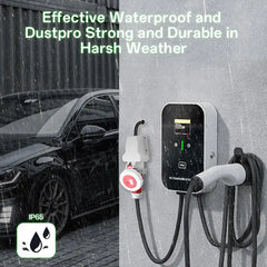 Estación de carga doméstica tipo 2 de 22 kW o 11 kW, wallbox, cable de carga de 5 m con soporte de cargador, enchufe trifásico CEE para todos los vehículos eléctricos y híbridos enchufables
