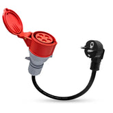 Adaptador Schuko a CEE de 5 pines, toma de acoplamiento de 32 A/16 A