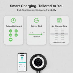 Coolladen Wallbox 11kW con control por app y RFID, Tipo 2 a CEE 16A trifásica, cargador EV, protección avanzada contra fugas AC+DC (RCD Tipo B)