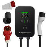 Estación de carga doméstica tipo 2 de 22 kW o 11 kW, wallbox, cable de carga de 5 m con soporte de cargador, enchufe trifásico CEE para todos los vehículos eléctricos y híbridos enchufables