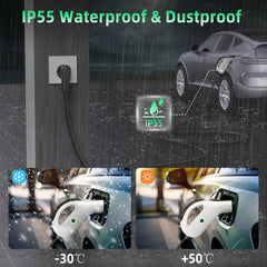 Portable EV Charger Type 2, 3.5kW 16A Charging Cable, CEE Plug, Smart APP Control, Adjustable Current, Waterproof, 3m/5m/10m Cord – Compatible with All EV Model Y / 3 / S/X, ID.4, ID.5, i4 - Coolladen