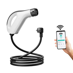 Portable EV Charger Type 2, 3.5kW 16A Charging Cable, CEE Plug, Smart APP Control, Adjustable Current, Waterproof, 3m/5m/10m Cord – Compatible with All EV Model Y / 3 / S/X, ID.4, ID.5, i4 - Coolladen