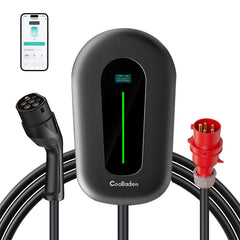 Coolladen Cargador elegante 400V 32A, estación de carga casera ajustable de EV para los vehículos eléctricos EVSE del App Type2 EV de Cool 11kW Wallbox