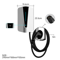 Coolladen Tipo 2 5M EV Heavy Current Cable de carga rápida con RFID Wifi Estación de carga Wallbox 11KW 22KW EV