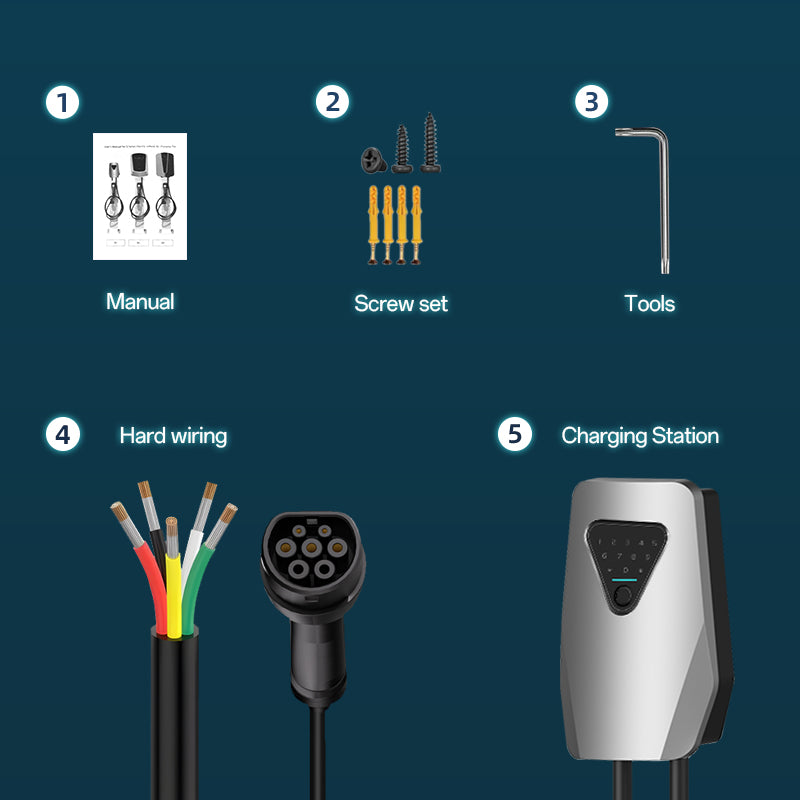 Coolladen Wallbox con gestión de carga | Para uso privado y empresarial | Cable de carga 5M | Estación de carga de control de energía