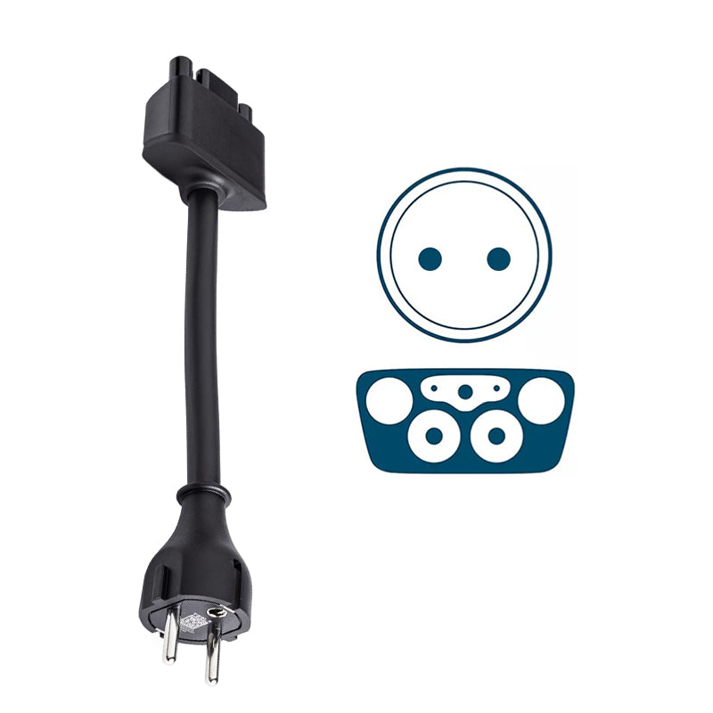 Adaptador Schuko tipo L para conector móvil Tesla