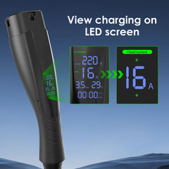 Coolladen Cargador portátil para vehículos eléctricos de 3.6kW | 16A Schuko a Tipo 2 | Diseño integrado de una sola pieza