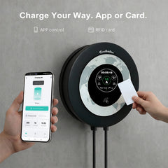 Coolladen Wallbox 11kW con control por app y RFID, Tipo 2 a CEE 16A trifásica, cargador EV, protección avanzada contra fugas AC+DC (RCD Tipo B)