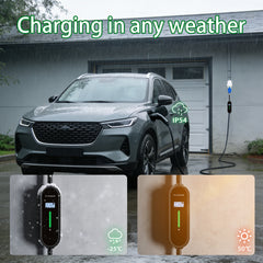 Coolladen Cargador EV de 7,4 kW | Enchufe CEE 32A a Type 2 wallbox portátil | Corriente ajustable y temporizador de 1-12 h