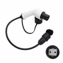 Adaptador tipo 2 a enchufe Schuko para cargador de coche eléctrico, 16 A, 0,5/4 m. Fácil carga en estaciones de carga/cajas de pared, uso de cargadores de 230 V para bicicletas eléctricas, patinetes eléctricos y motocicletas, IP55