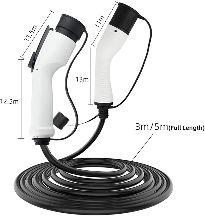 Cable de carga tipo 2 con carga rápida, cable de carga de 7 a 22 KW y 5 m para vehículos eléctricos tipo 2 para vehículos eléctricos EV/PHEV, cable de carga tipo 2 a GBT