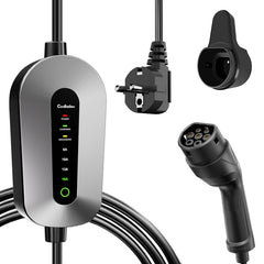 Coolladen Cargador de Coche Eléctrico, Cable de Carga Tipo 2 Schuko 3.68kW [1-fase, 4m/6m/11m, 6-16A], Cargador EV para 3008/508, C5X, DS7, GLA, Q3, X3, ZOE, ID.3, ID.4 y Otros PHEV/EV
