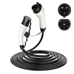 Coolladen  Cable de carga tipo 2 aType 1/ J1772 para vehículos eléctricos de 3,5 KW ~ 11 KW/16 ~ 48 A, cargador EV monofásico de 5 m con bolsa de transporte, compatible con cualquier vehículo eléctrico